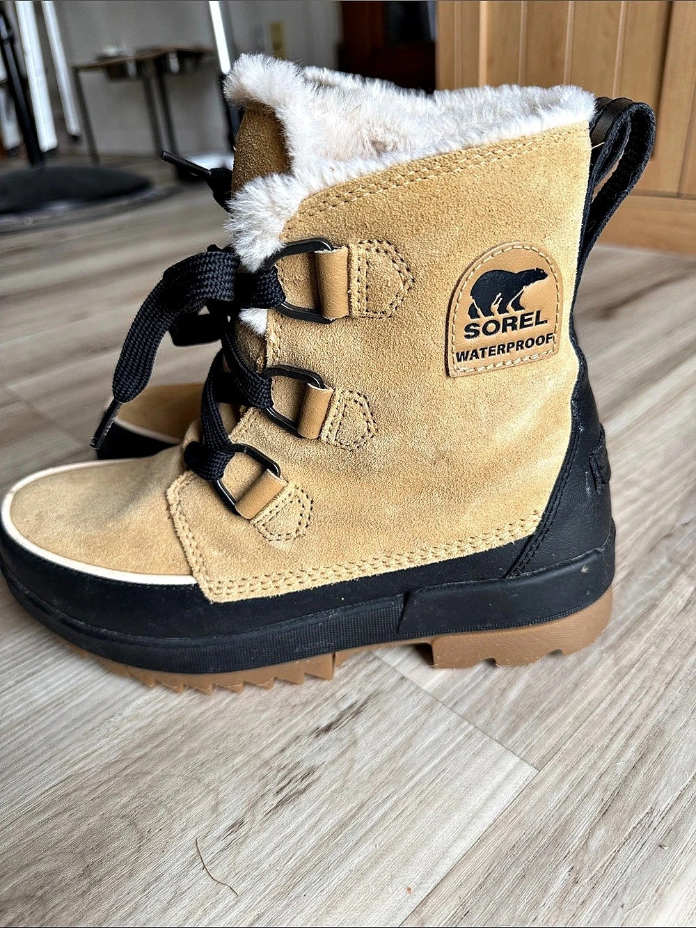 Sorel Joan of Arctic Wedge Winter Boots Brown & Black US 9